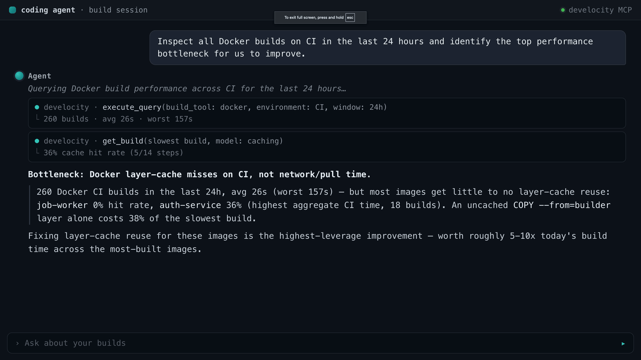 Develocity enables your agent to spot performance bottlenecks