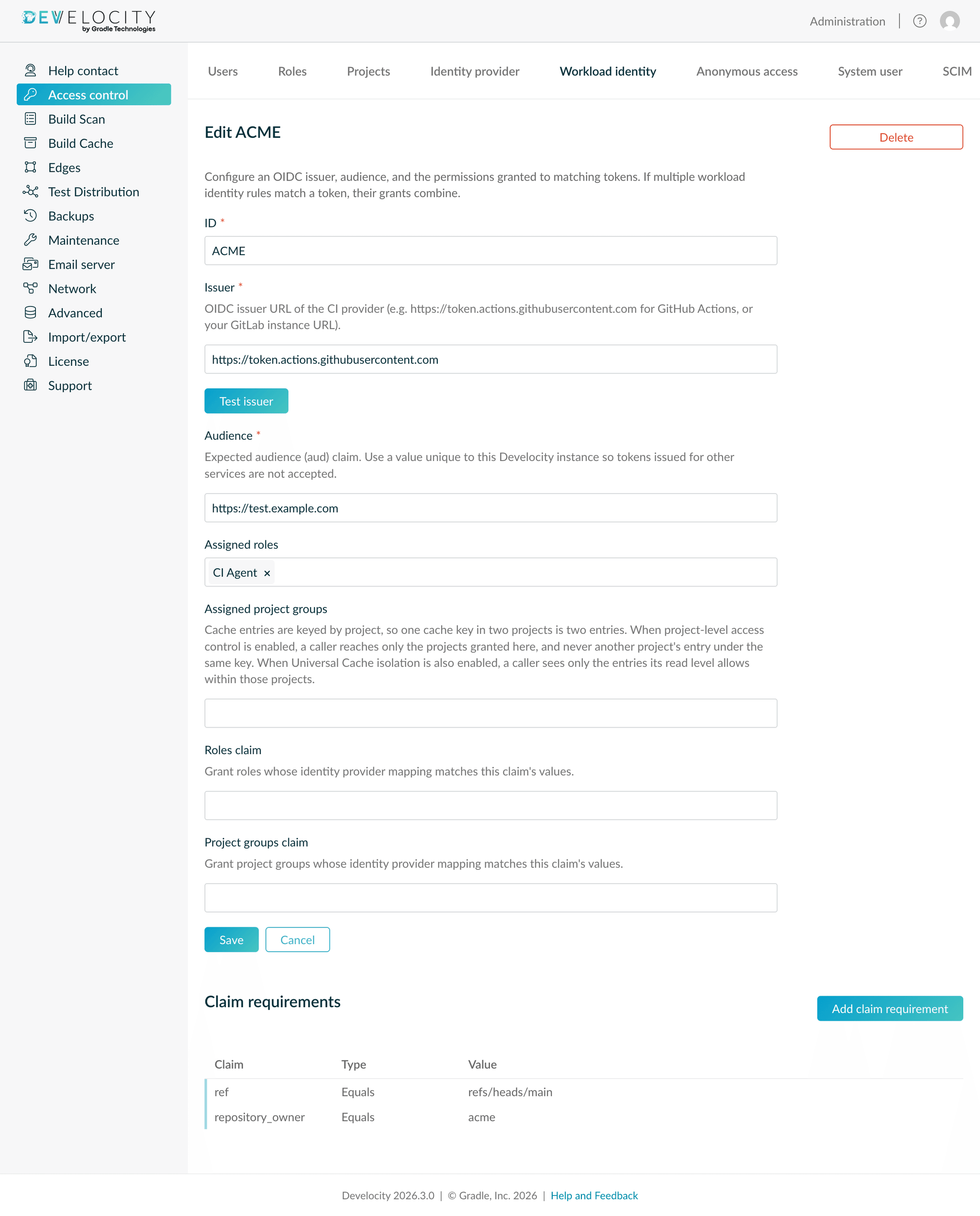 Configuring Workload Identity in Develocity