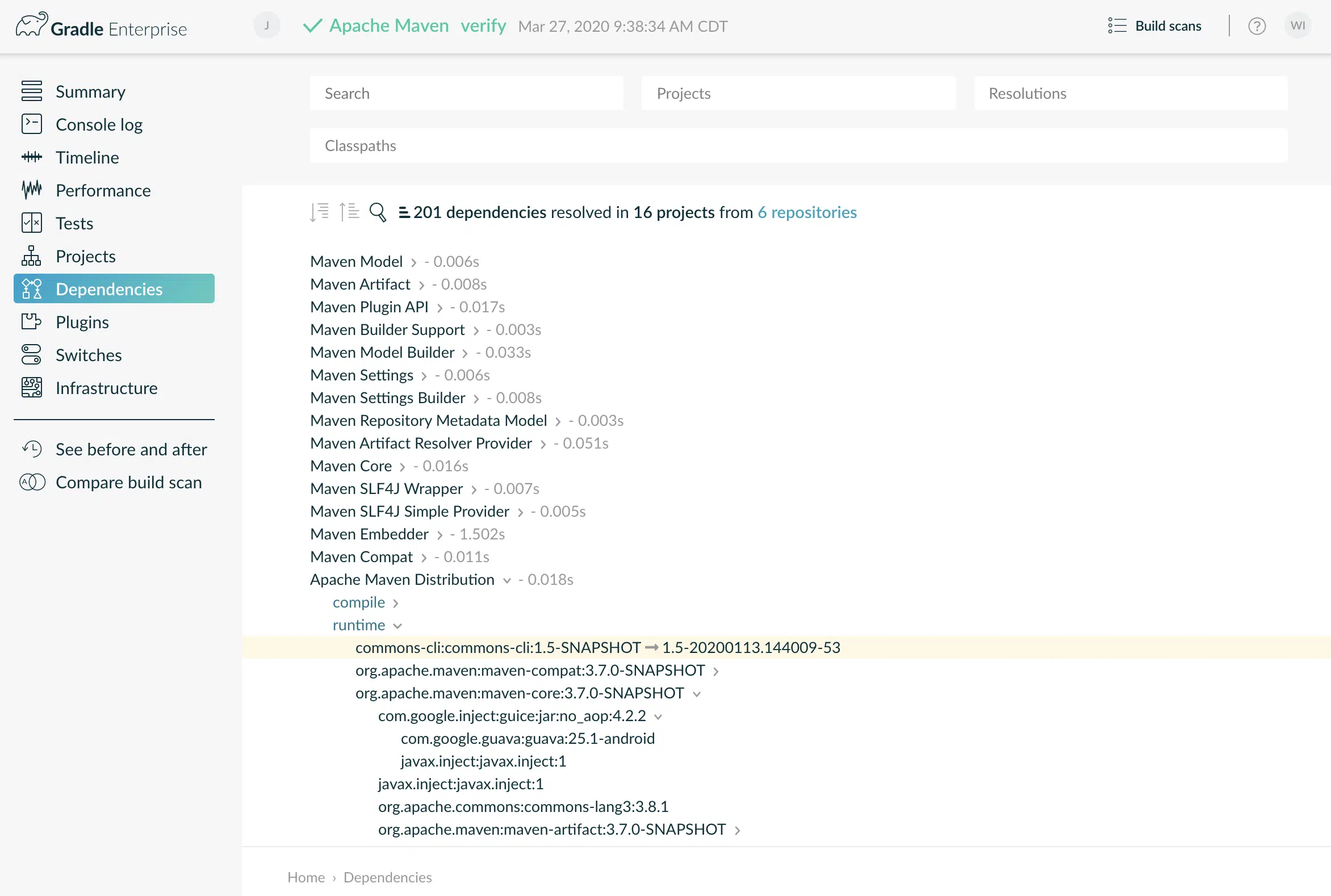 Solving Maven Dependency Issues with Build Scans | Develocity