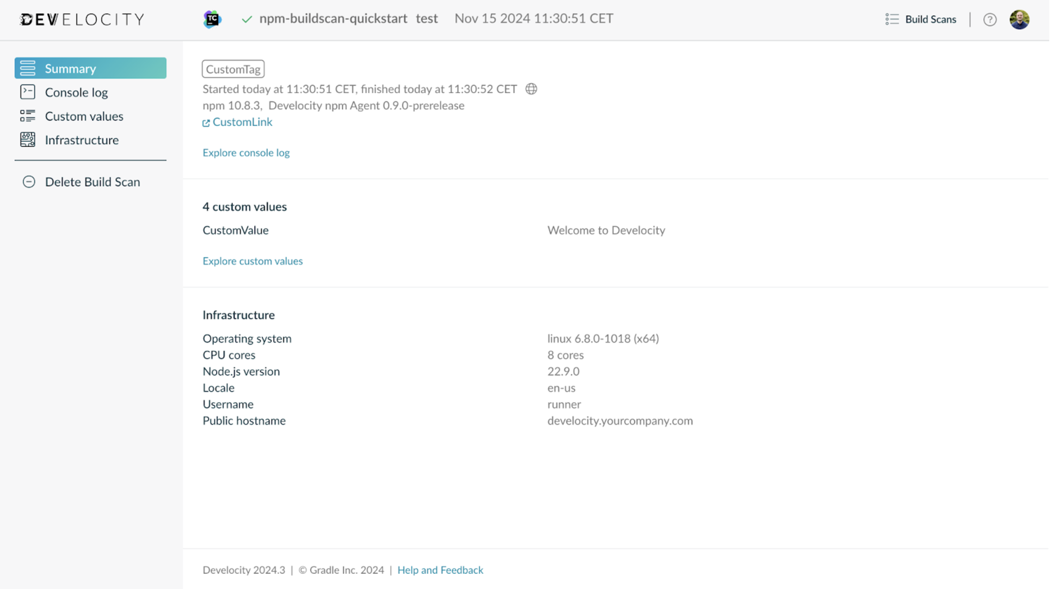 Build Scan support for npm